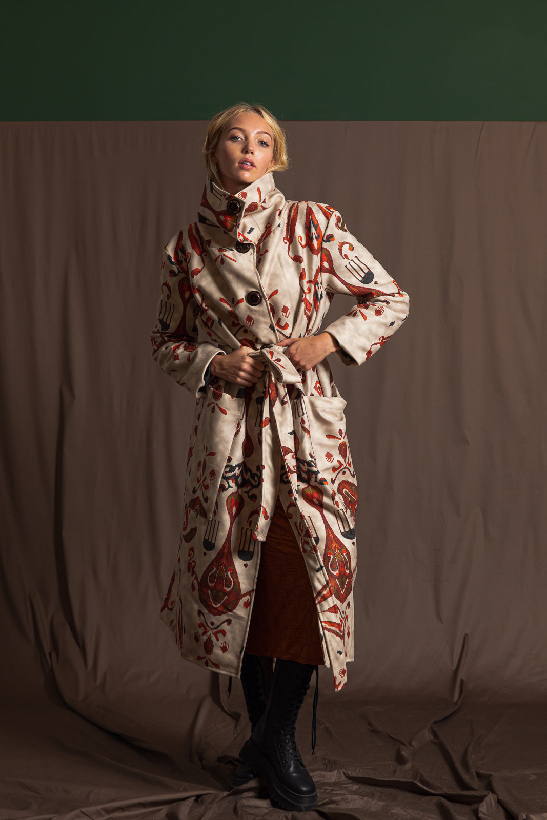 Ituha Coat Printed Ecru