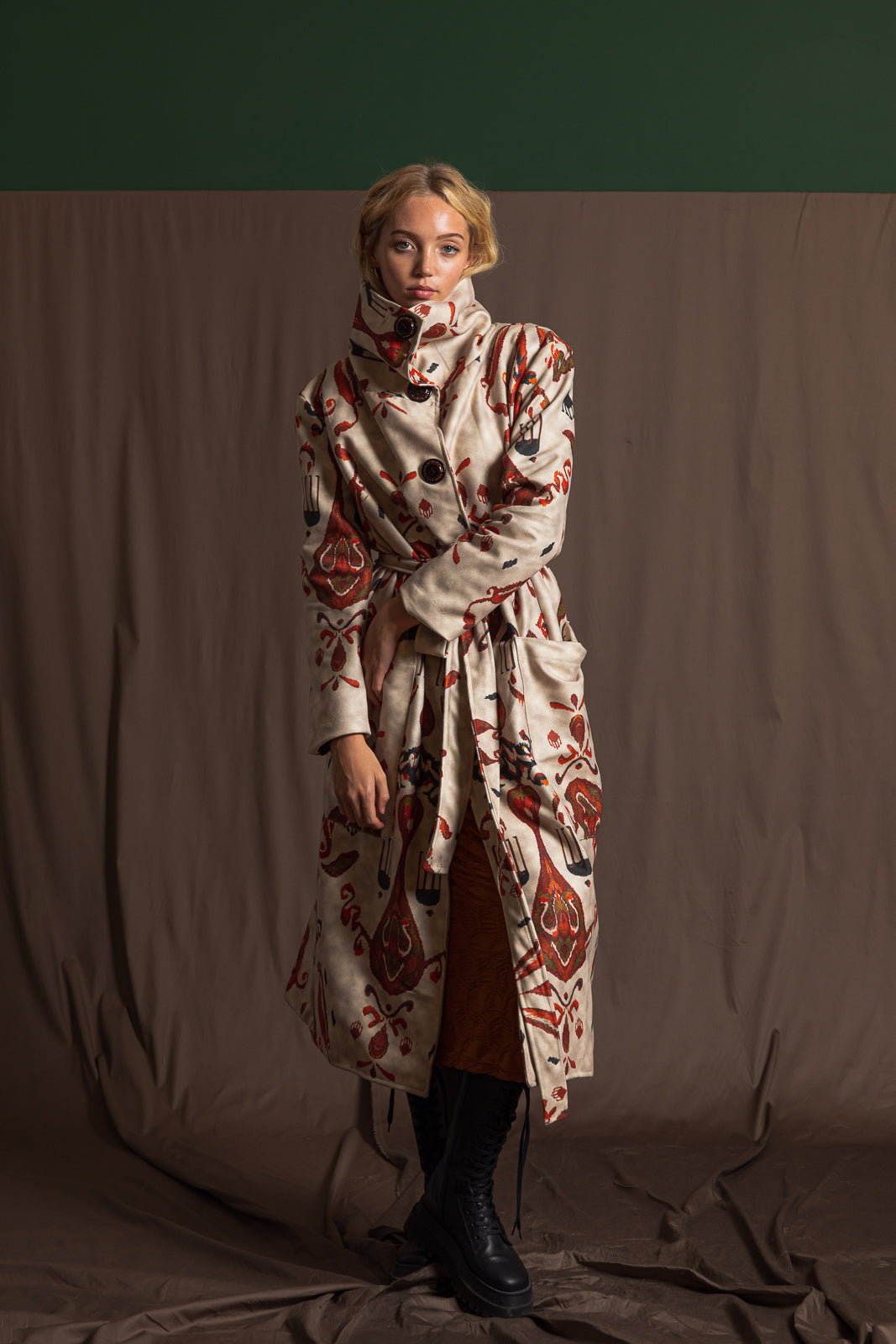 Ituha Coat Printed Ecru