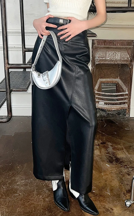 Colette Midi Leather Skirt