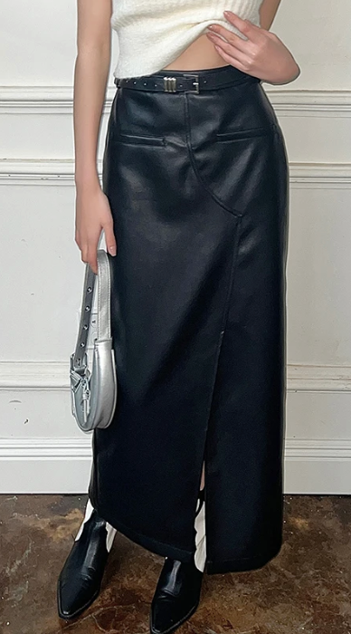 Colette Midi Leather Skirt